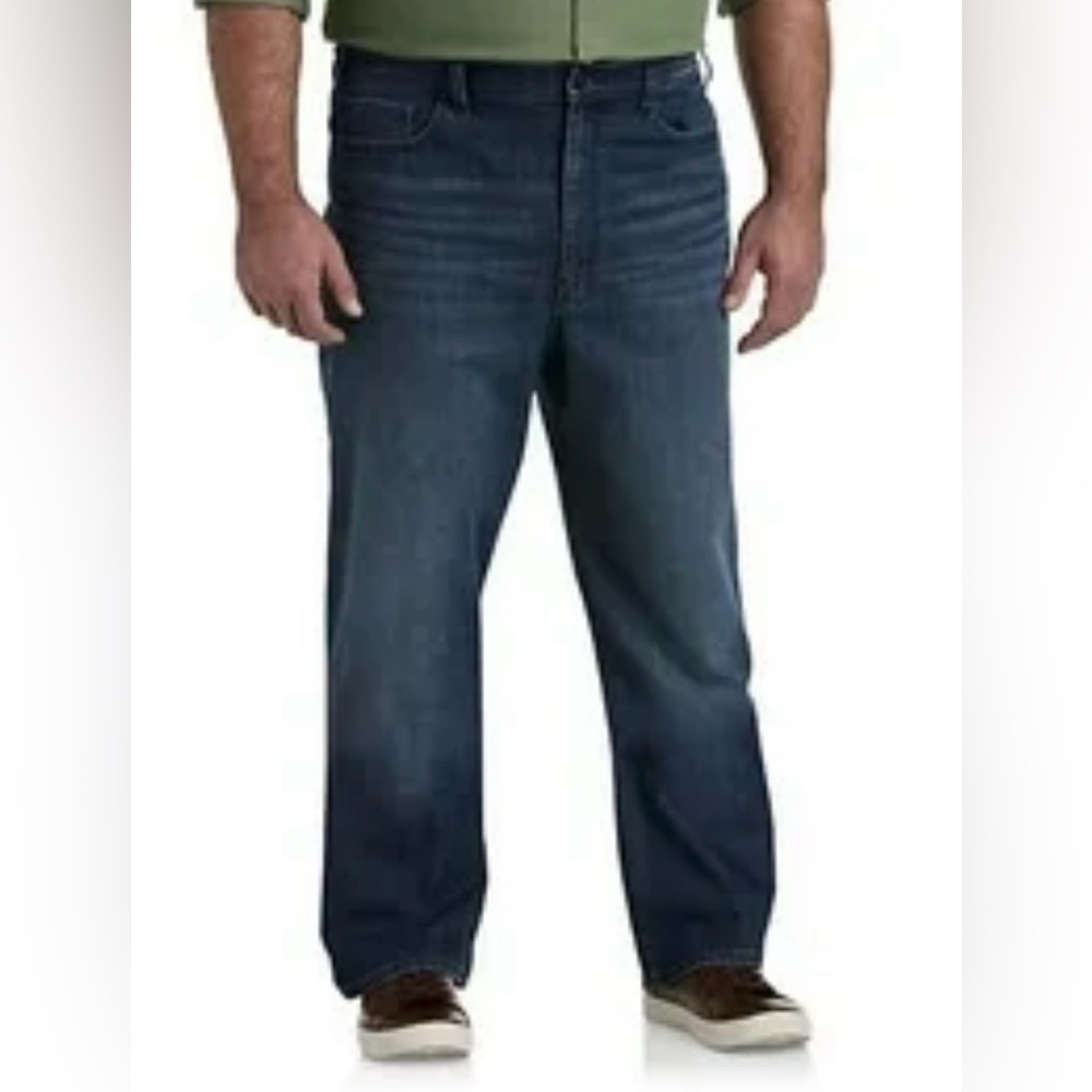 NWTThe Foundry SupplyCo. Dark Blue Relaxed Straight Flex Denim Jeans Size 50/30